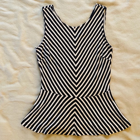 Banana Republic Tops - Banana Republic Striped Peplum Tank Top